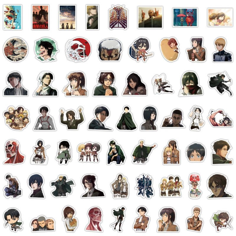 Accessories Laptop - 60 autocollants anime Attack on Titan,