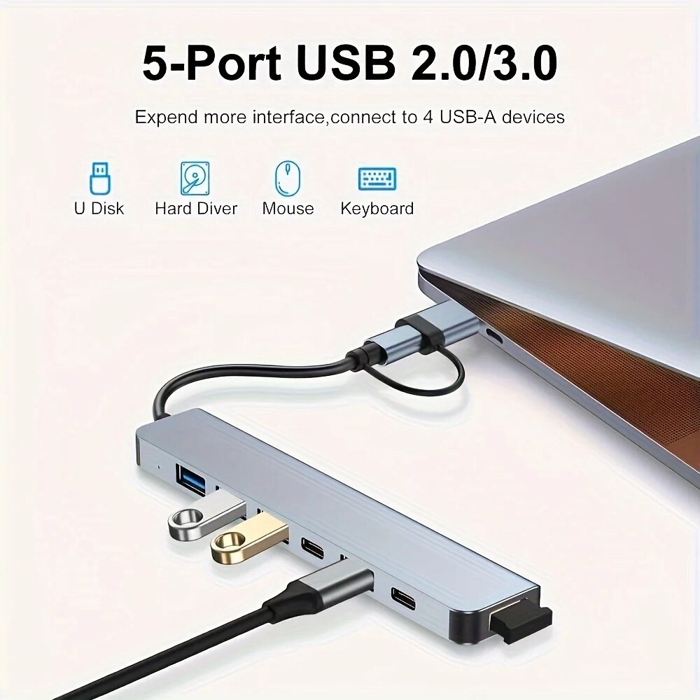 Hub USB3.0 2 en 1, 7 ports, ex - Laptop Accessories Gadgets avis et prix